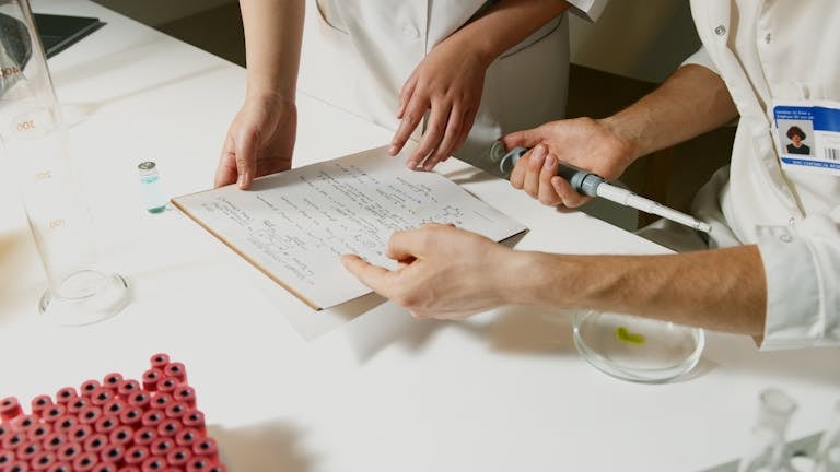 Documentation on Desk in Laboratory